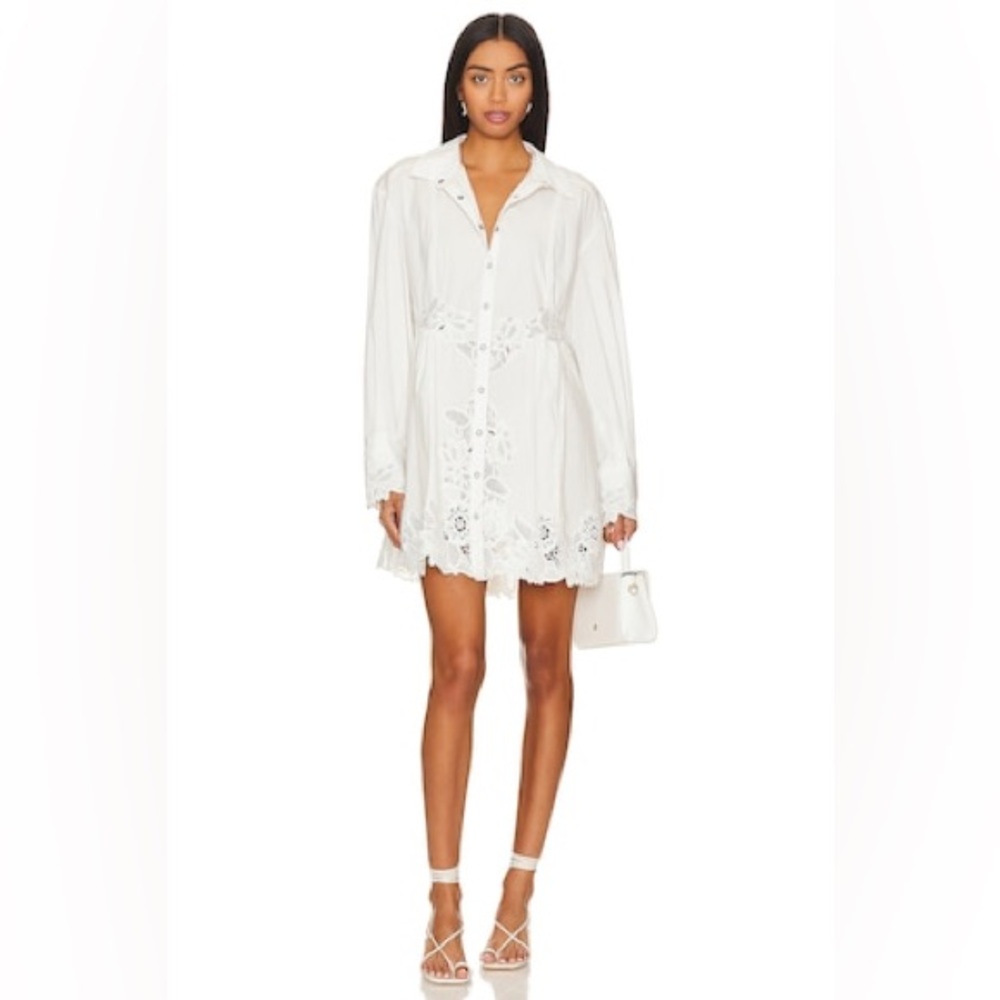 Free People Constance Mini Dress in White